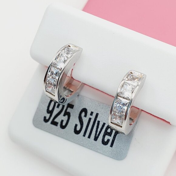 "925 Sterling Silver Cubic Zirconia Earrings, U19254652 - Picture 10 of 11